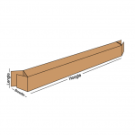 Kokerdoos Model 0202 Afmeting: 210x130/x1900/-mm.  handgrepen, in Bruin golfkarton en in de kwaliteit c_golf.