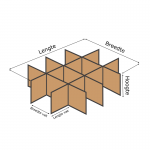 Vakverdeling Model 0930 Afmeting: 580x384/x130/-mm.  handgrepen, in Bruin golfkarton en in de kwaliteit c_golf. graag zsm leveren